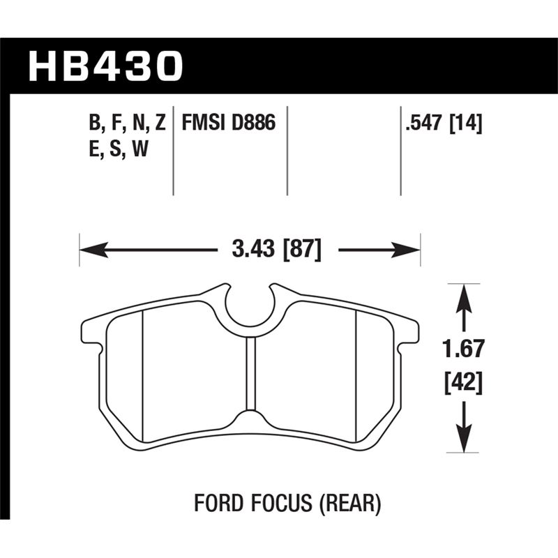 Hawk Performance HPS 5.0 Brake Pads (HB430B.547)