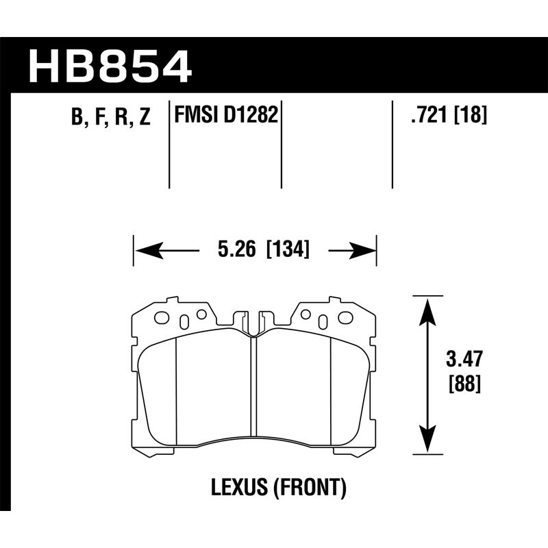 Hawk Performance HPS Brake Pads (HB854F.721)