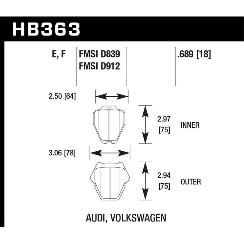 Hawk Performance HPS Brake Pads (HB363F.689A)