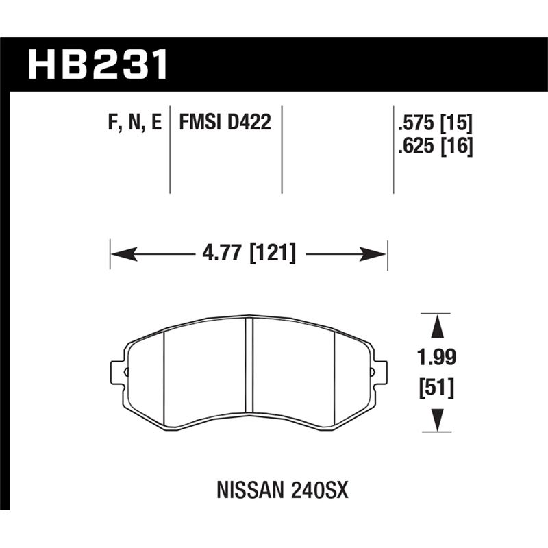 Hawk Performance HP Plus Brake Pads (HB231N.625)