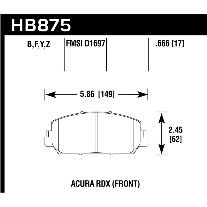 Hawk Performance Performance Ceramic Brake Pads (H