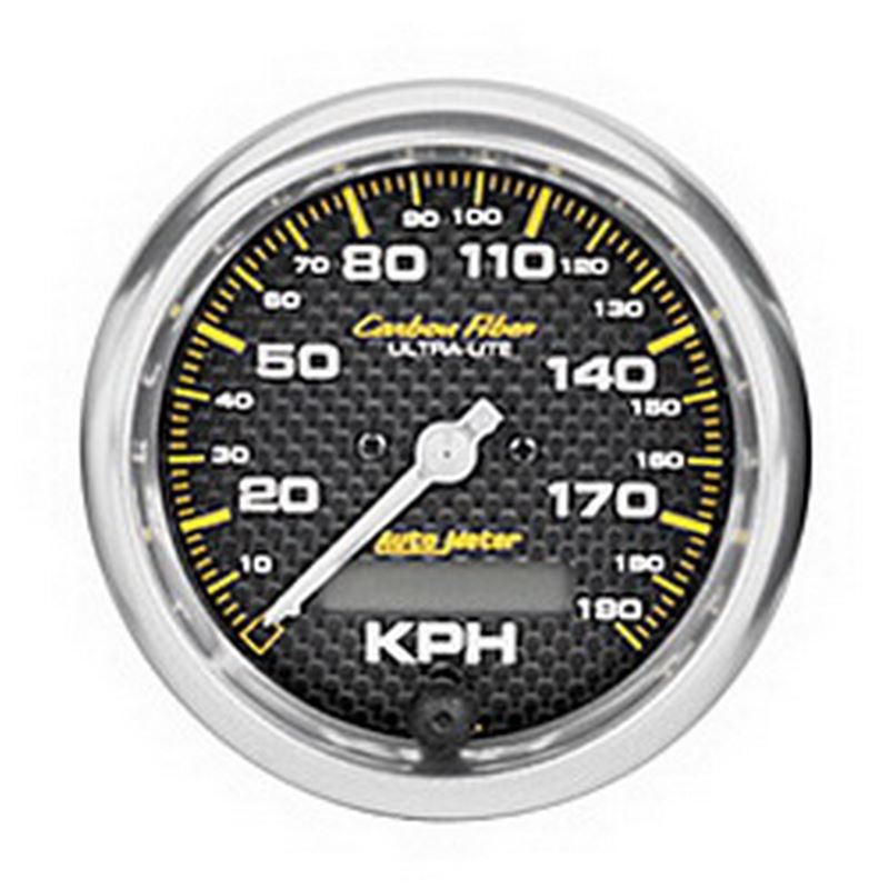 AutoMeter Carbon Fiber 85.7mm 190 KPH Range Speedo