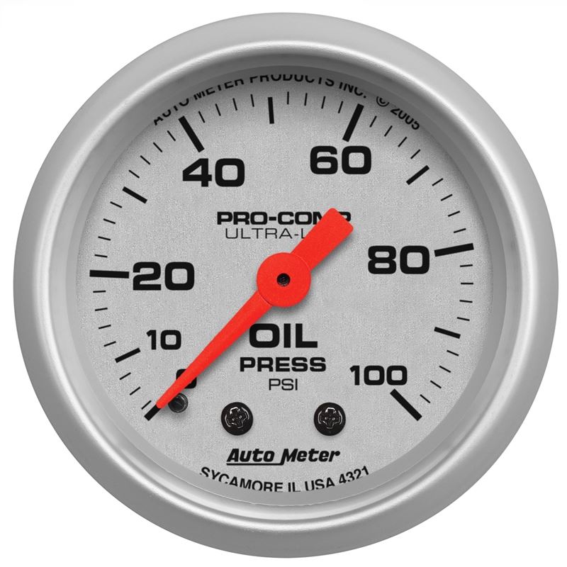 AutoMeter Ultra-Lite 52mm 0-100 PSI Mechanical Oil