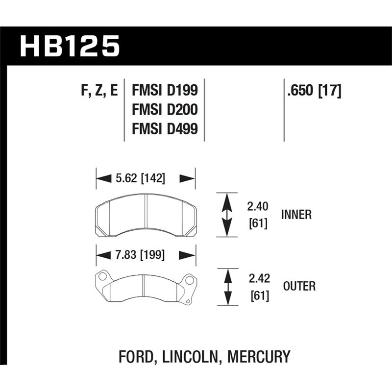 Hawk Performance Blue 9012 Brake Pads (HB125E.650)