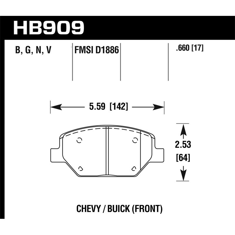 Hawk Performance HPS Disc Brake Pad for 2018-2018