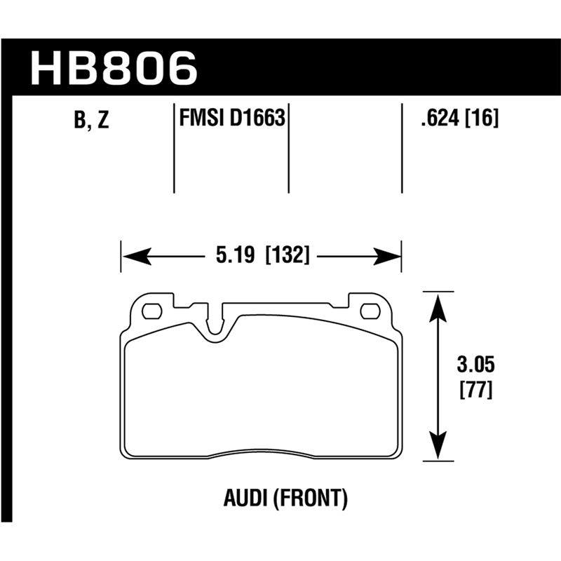 Hawk Performance HPS 5.0 Brake Pads (HB806B.624)