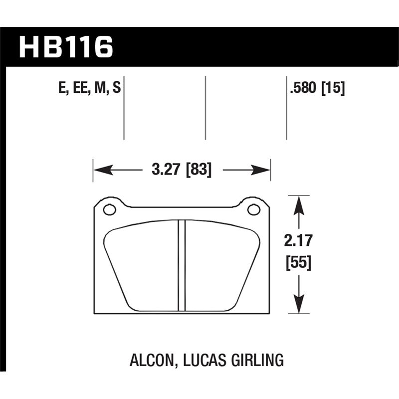 Hawk Performance Motorsports Brake Pads (HB116S.58