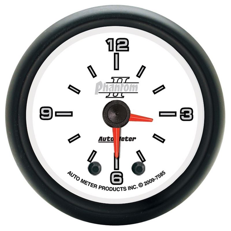 AutoMeter Phantom II 2-1/16in 12HR Analog Clock Ga