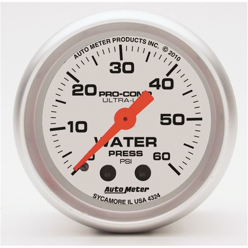 AutoMeter Ultra-Lite 52mm 60 PSI Mechanical Water