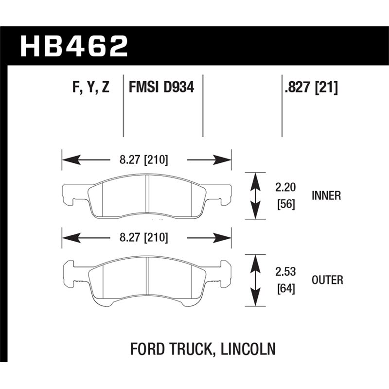 Hawk Performance HPS Brake Pads (HB462F.827)
