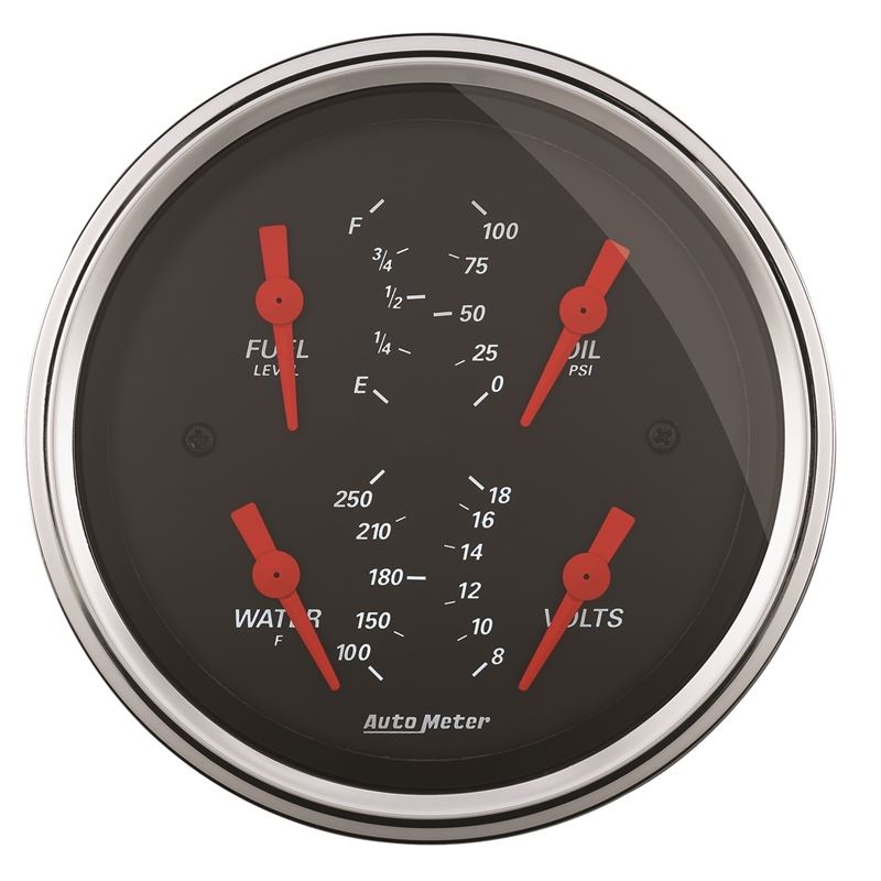 AutoMeter Designer Black 3.375in Quad Gauge - Fuel