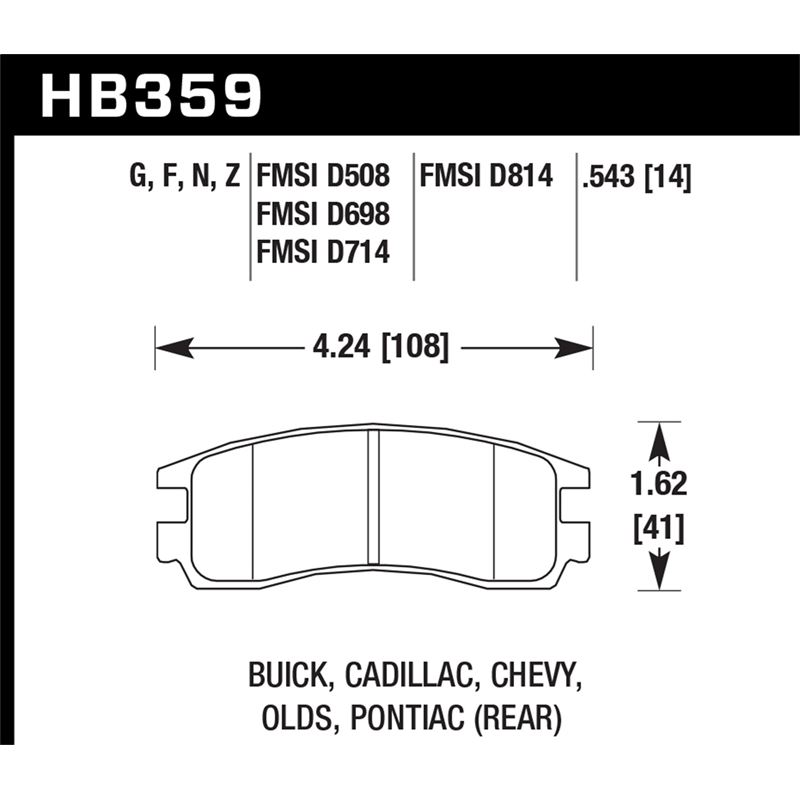 Hawk Performance HPS Brake Pads (HB359F.543)