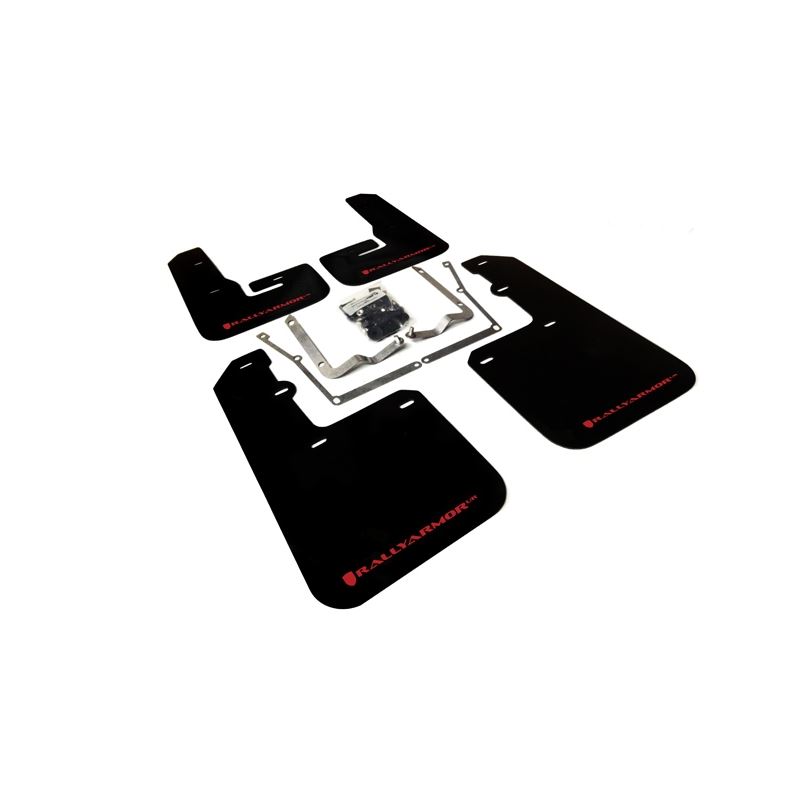 Rally Armor Black Mud Flap/Red Logo for 2015-2019