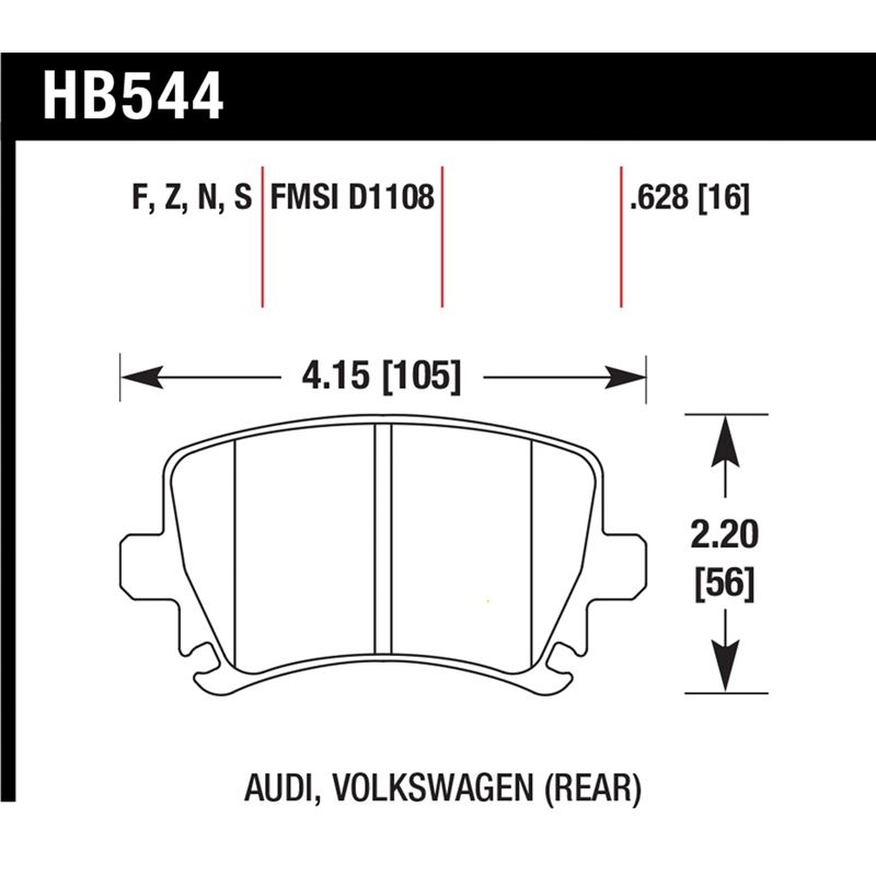 Hawk Performance HT-10 Brake Pads (HB544S.628)