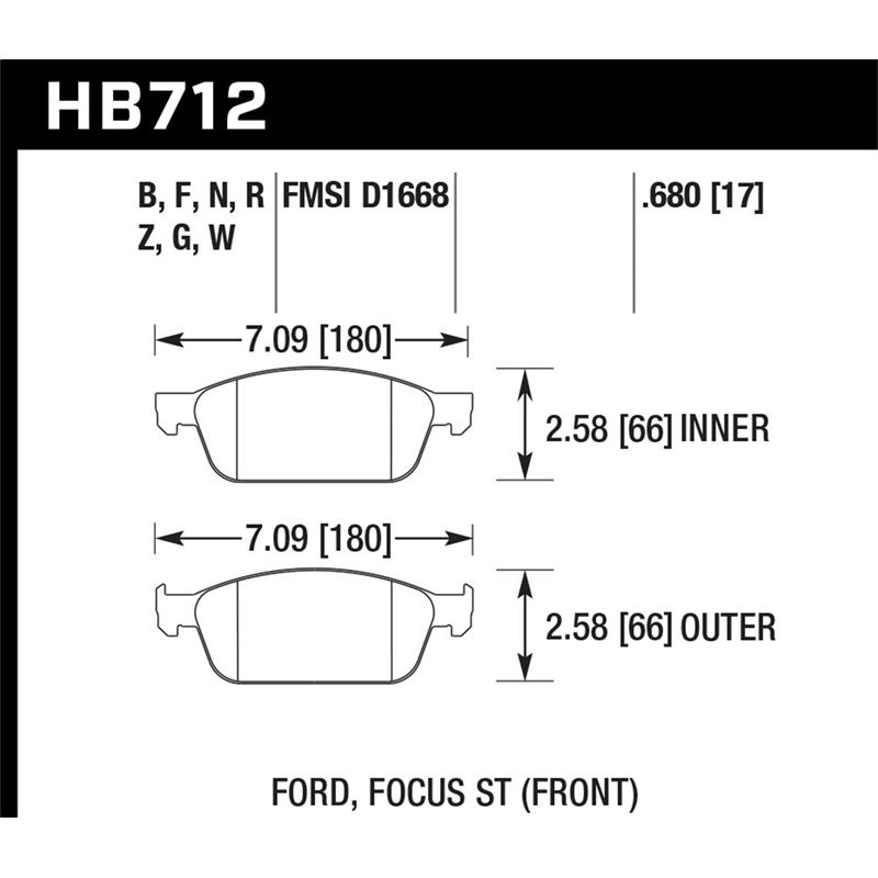 Hawk Performance ER-1 Disc Brake Pad (HB712D.680)