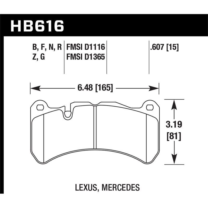 Hawk Performance HPS 5.0 Brake Pads (HB616B.607)