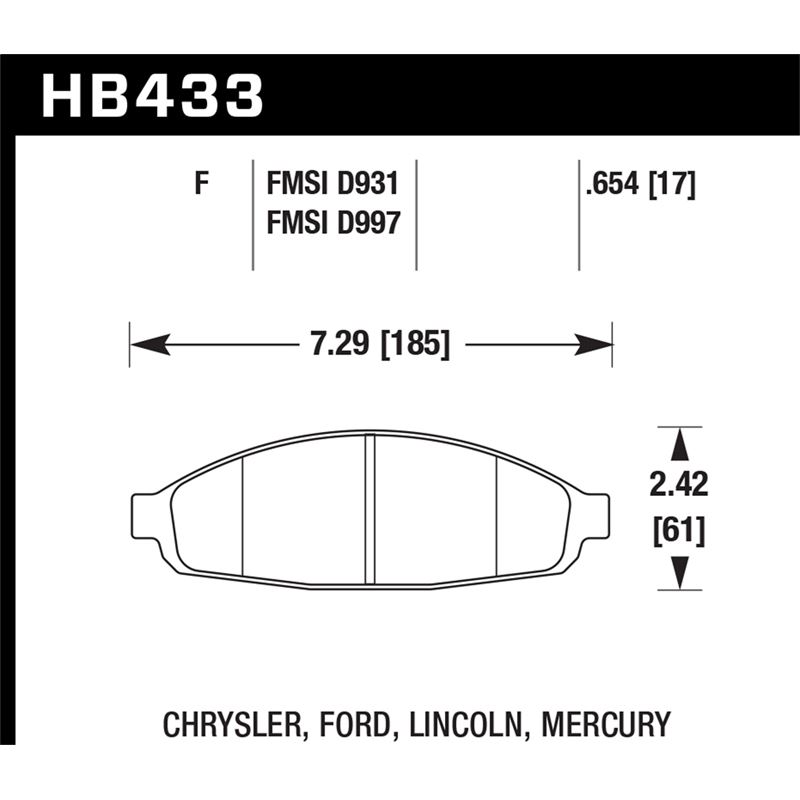 Hawk Performance HPS Brake Pads (HB433F.654)