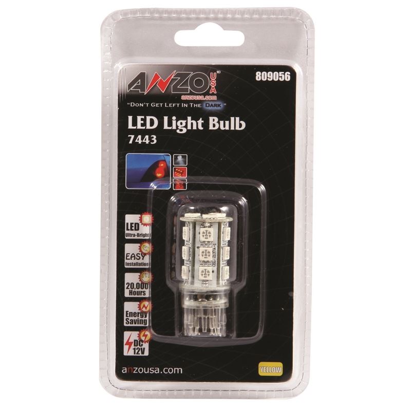 ANZO LED Bulbs Universal 7445 Amber - 18 LEDs 1 3/