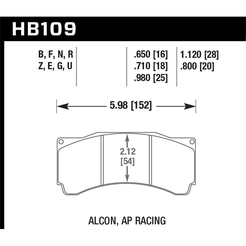 Hawk Performance Motorsports Brake Pads (HB109U.80