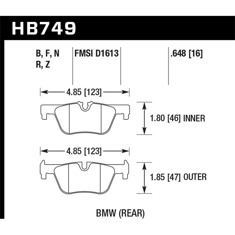 Hawk Performance HPS Brake Pads (HB749F.648)