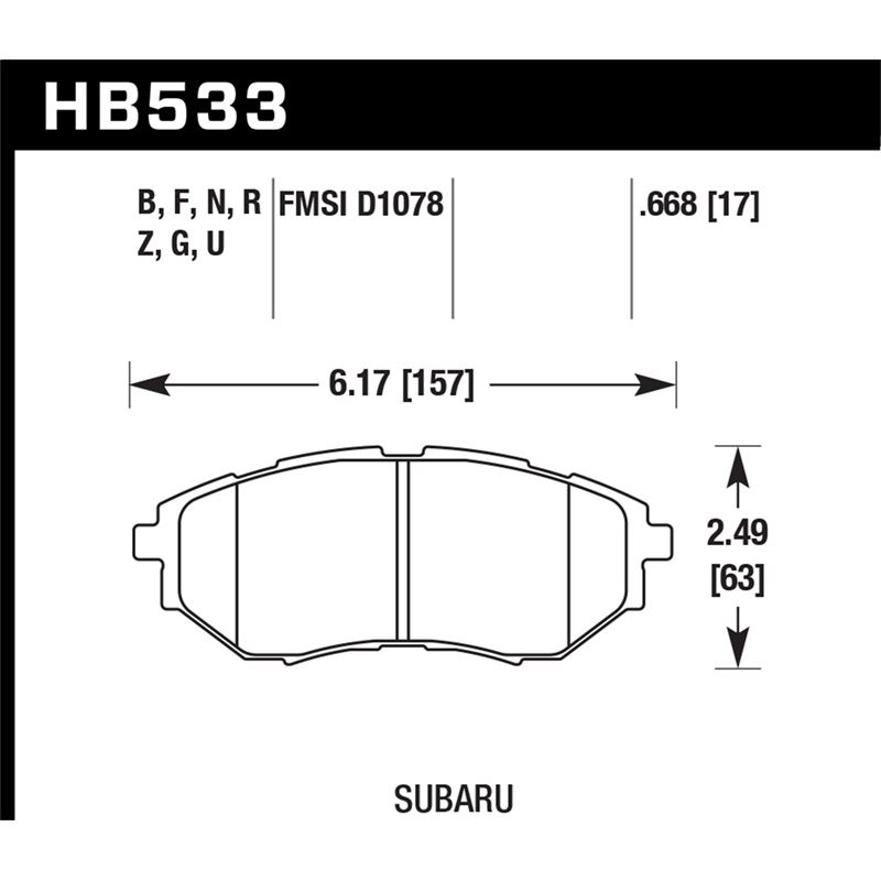 Hawk Performance DTC-60 Brake Pads (HB533G.668)